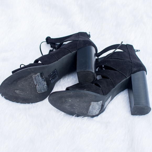 Black F21 Heels w/ Laces - Picture 3 of 3